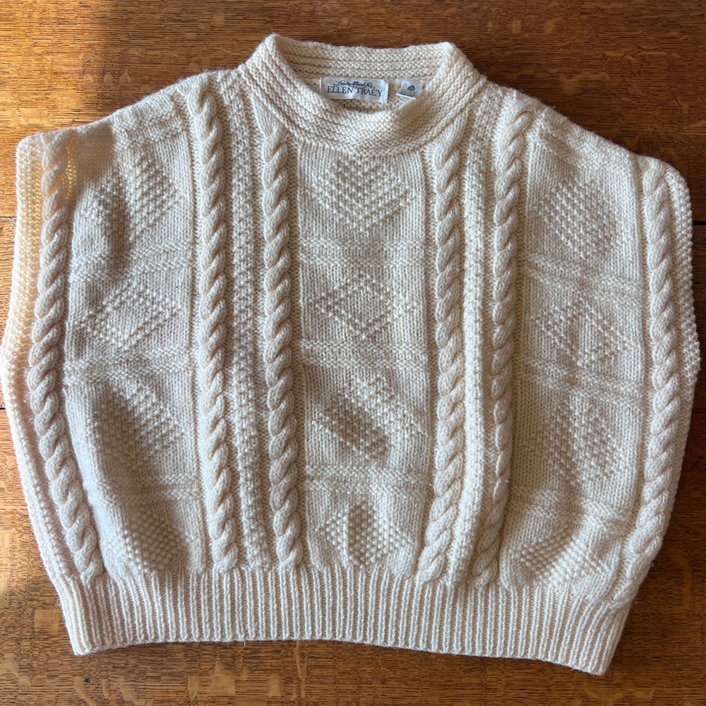 Vintage 80’s Ellen Tracy 100% Wool Sweater Vest